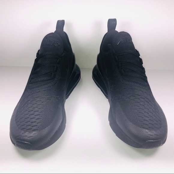 Nike Air Max 270 GS Triple Black Athletic Sneakers - Picture 6 of 9